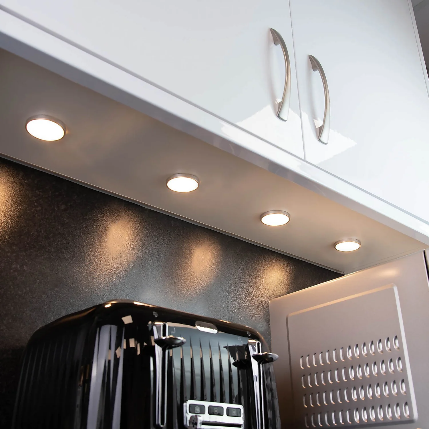 Arlec Warm White LED Puck Light Set 1 Arlec Warm White LED Puck Light Set