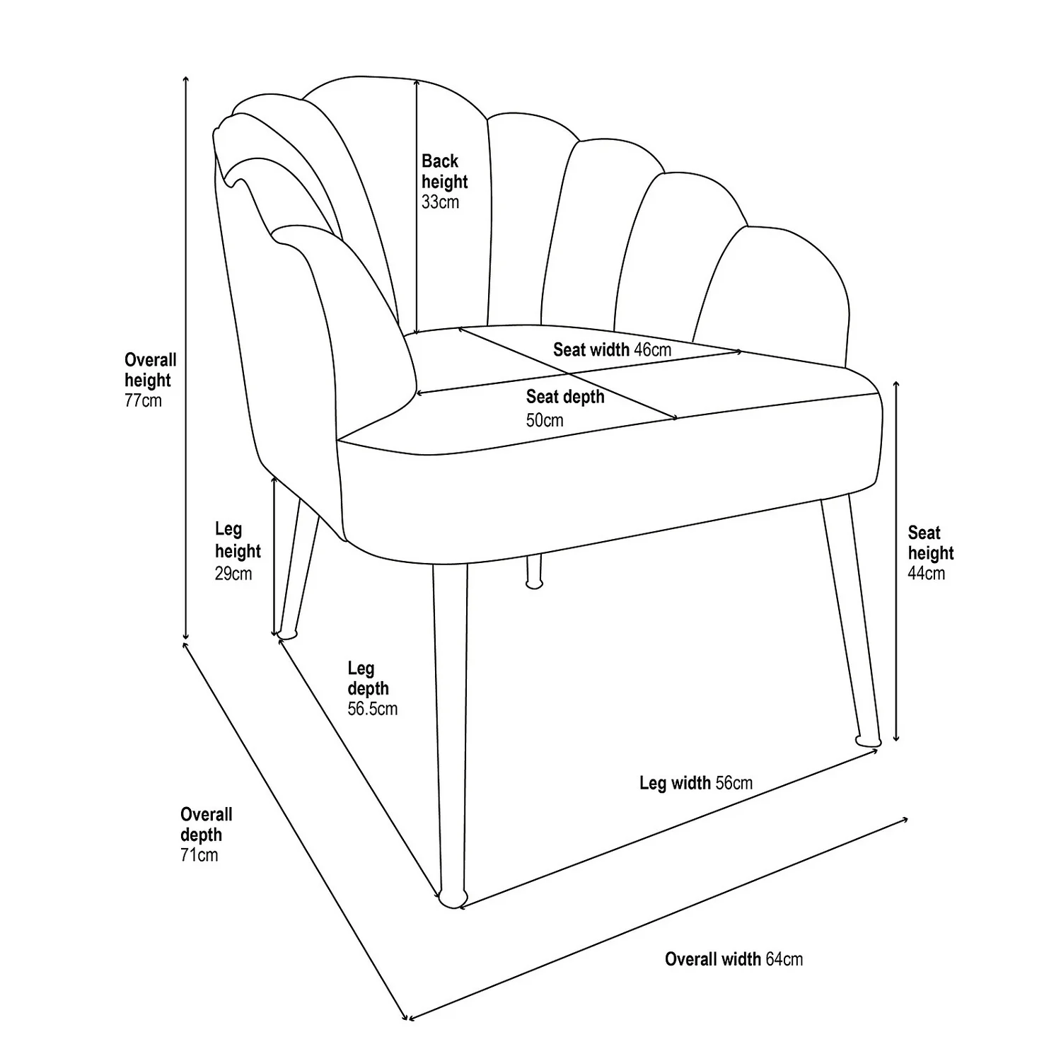 Sophia Scallop Occasional Chair - Duck Egg Blue 4 Sophia Scallop Occasional Chair - Duck Egg Blue - Image 4