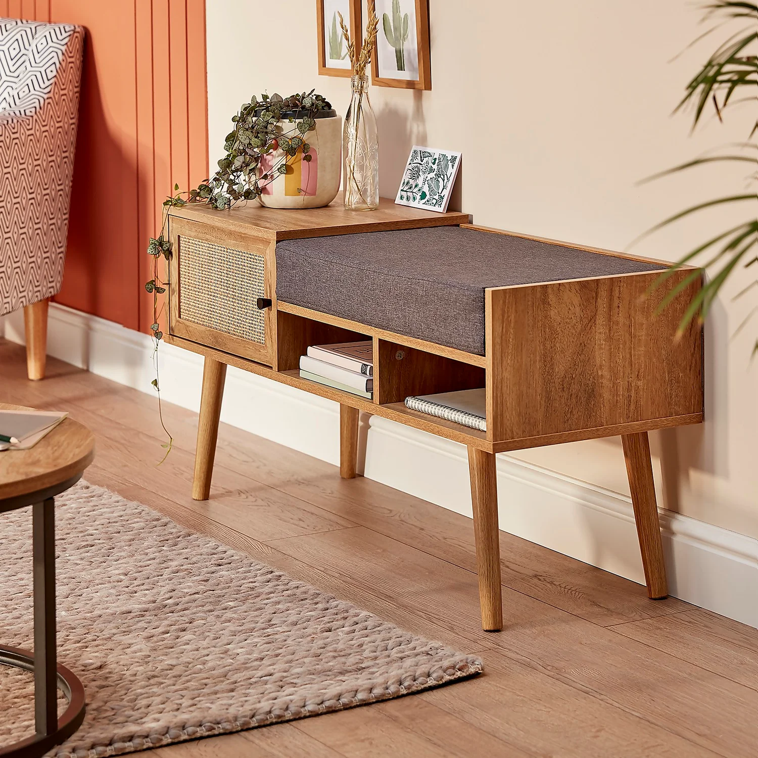 Kubu Rattan Hallway Bench 2 Kubu Rattan Hallway Bench - Image 2