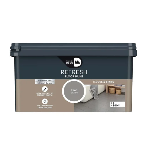 Maison Deco Refresh Floor & Stairs Paint Zinc - 2L -Home Essentials Shop 12878368 1114860628590165