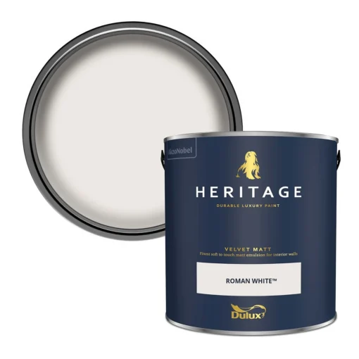 Dulux Heritage Matt Emulsion Paint Roman White - 2.5L -Home Essentials Shop 12881985 1914843785382233