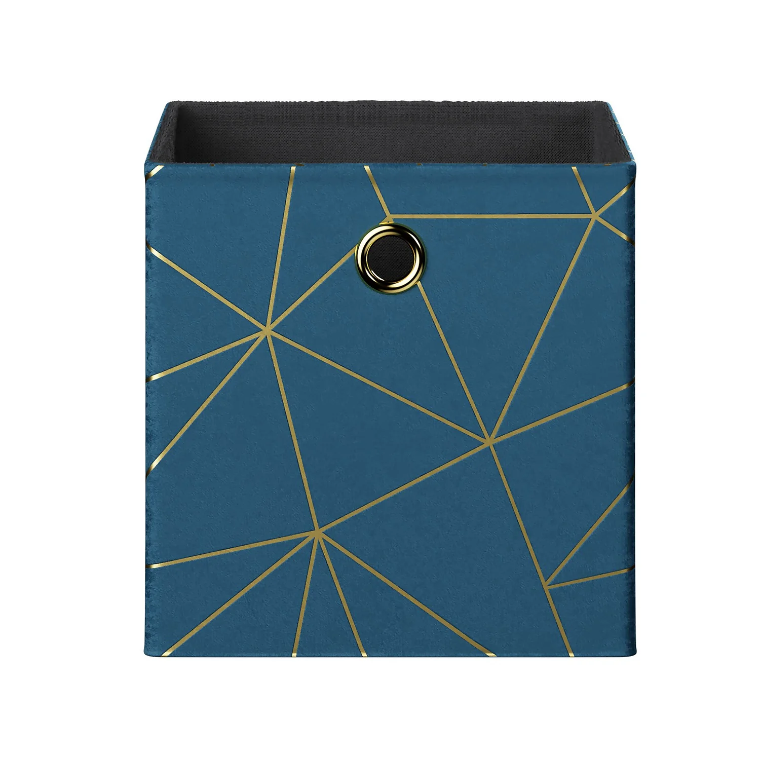 Clever Cube Velvet Geometric Insert - Smokey Blue & Gold 4 Clever Cube Velvet Geometric Insert - Smokey Blue & Gold - Image 4