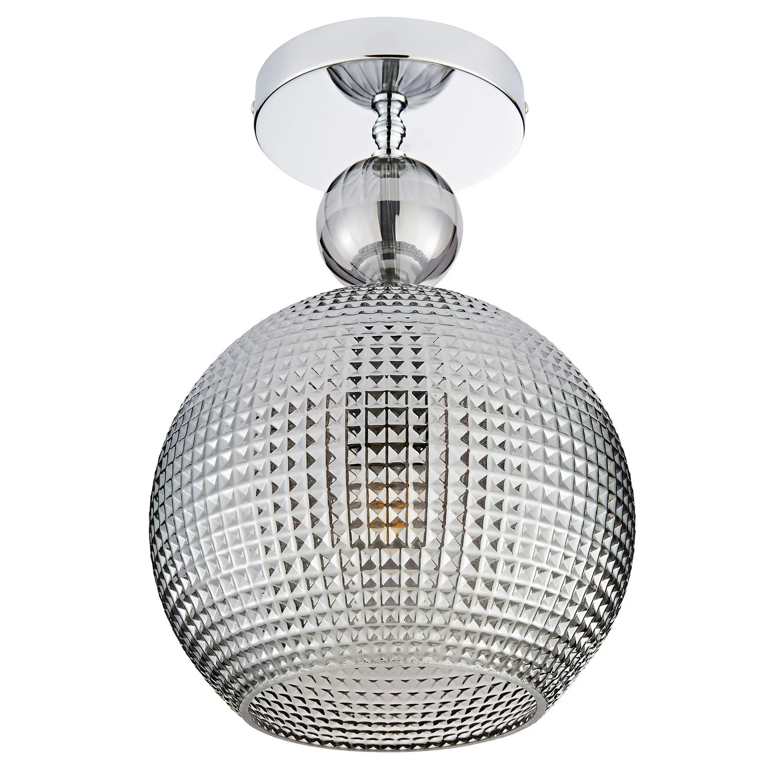 Safi Glass Flush Pendant - Chrome Smoke 3 Safi Glass Flush Pendant - Chrome Smoke - Image 3