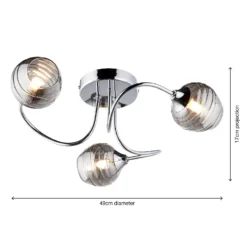 Marple 3 Light Semi Flush Ceiling Light - Chrome & Smoke 11 Marple 3 Light Semi Flush Ceiling Light - Chrome & Smoke -Home Essentials Shop 13645383 1284956789790284