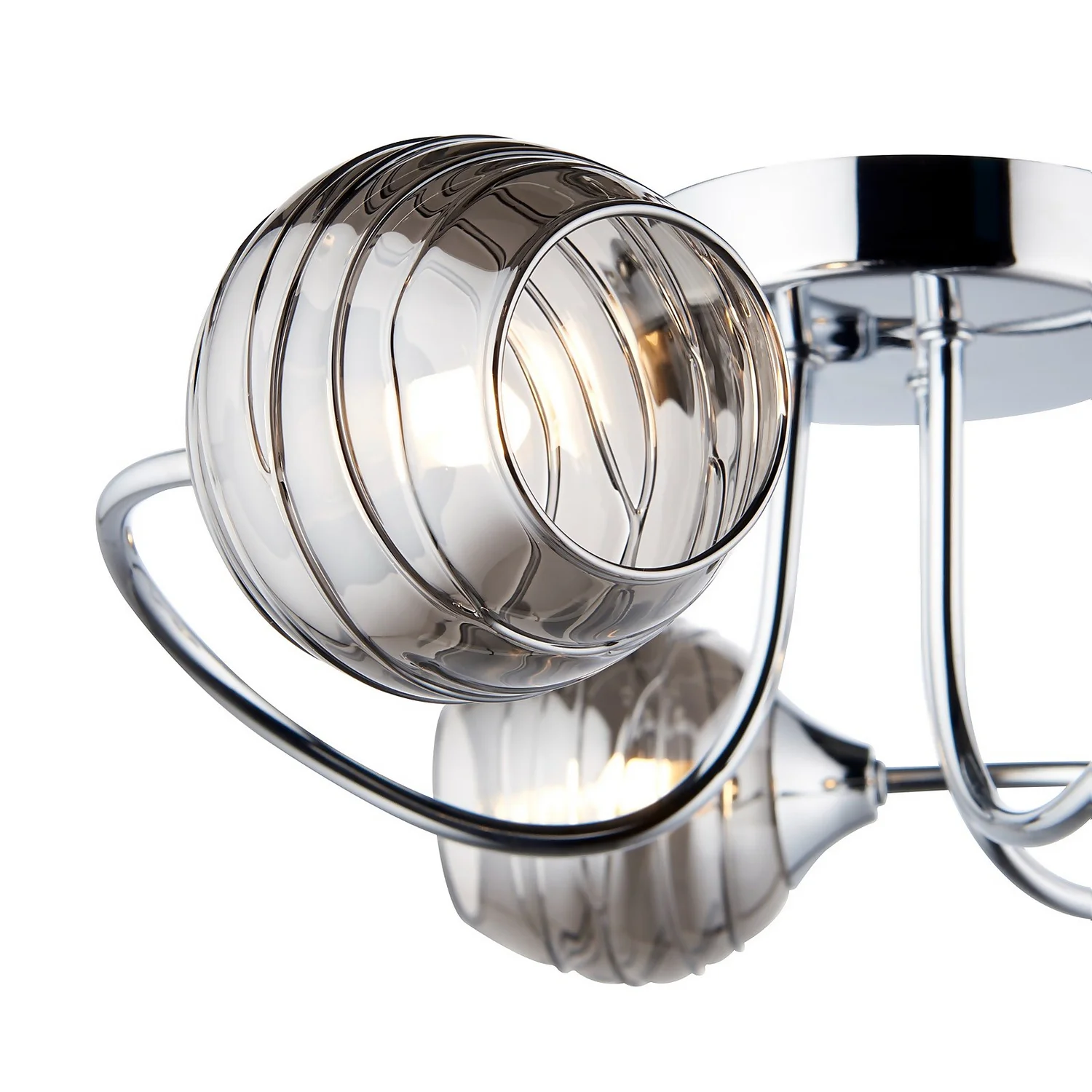 Marple 3 Light Semi Flush Ceiling Light - Chrome & Smoke 4 Marple 3 Light Semi Flush Ceiling Light - Chrome & Smoke - Image 4