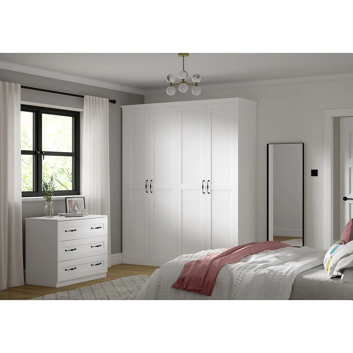 House Beautiful Realm Wide Chest Of Drawers - White Shaker (W) 900mm X (H) 756mm 2 House Beautiful Realm Wide Chest Of Drawers - White Shaker (W) 900mm X (H) 756mm - Image 2