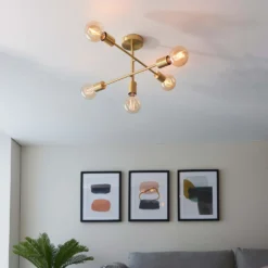 Logie Semi Flush Ceiling Light - Brass Effect 13 Logie Semi Flush Ceiling Light - Brass Effect -Home Essentials Shop 14301818 4345038439050593